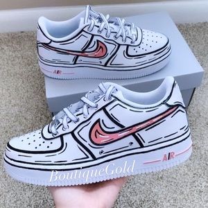 CUSTOMS Nike Air Force 1 Cartoon Pop Art Sketch